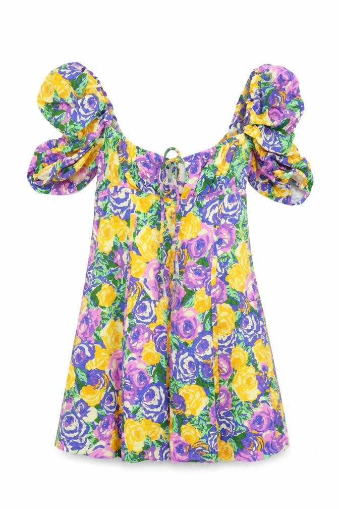 Zara Women's Multicoloured Floral A-Line Dress S