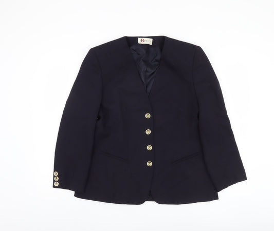 Bianca Women's Black Blazer, Size 12, Five-Button Classic Fit