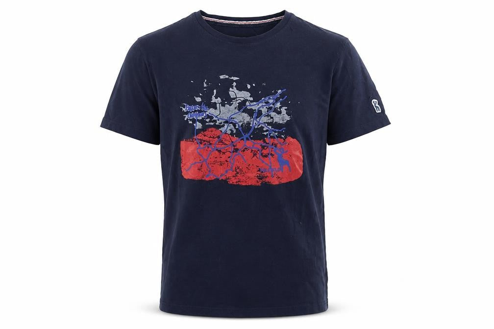 P.G. Field Men's Blue Graphic Print T-Shirt, Small