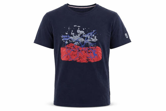 P.G. Field Men's Blue Graphic Print T-Shirt, Small