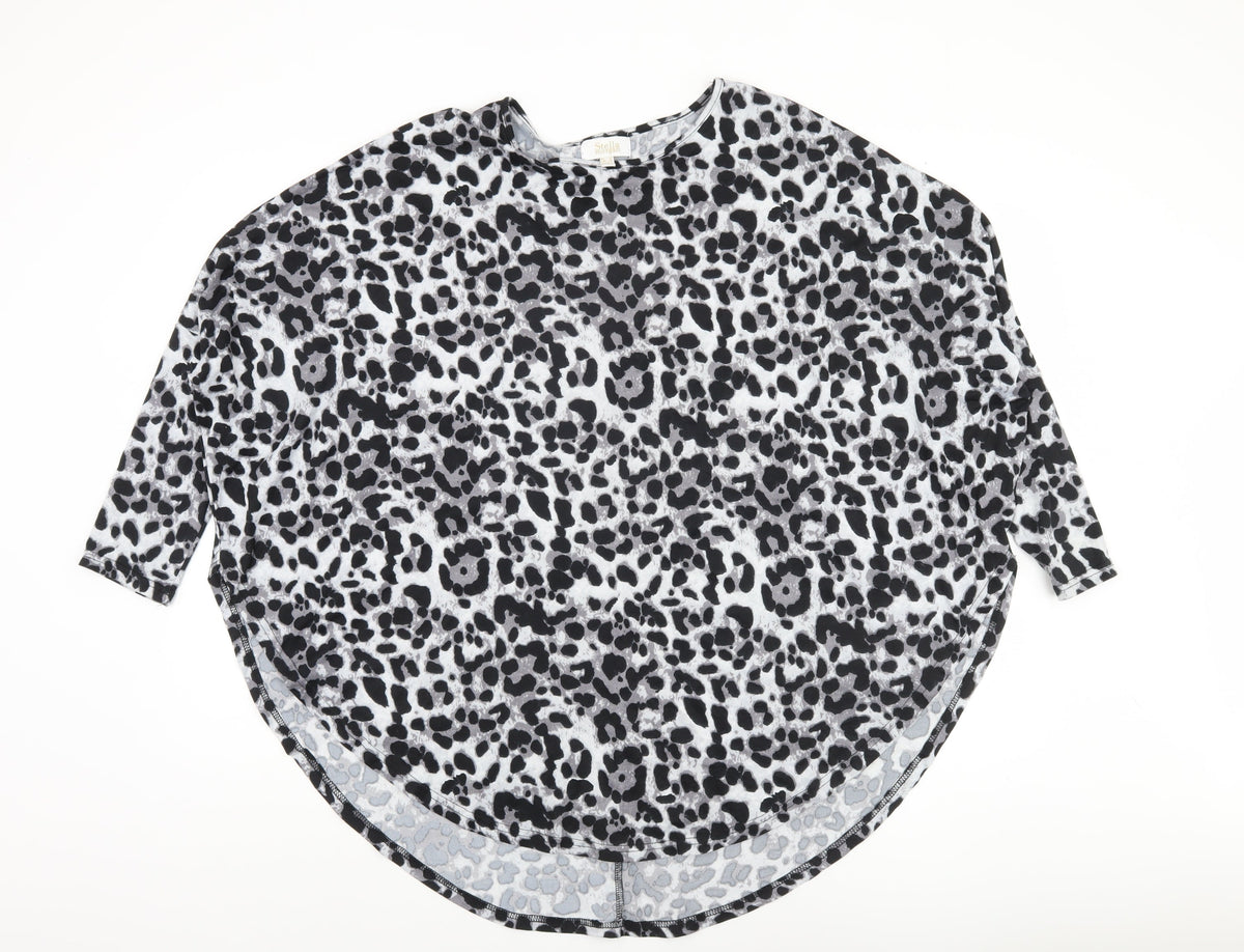Stella Morgan Women's Grey Animal Print Blouse Size 10