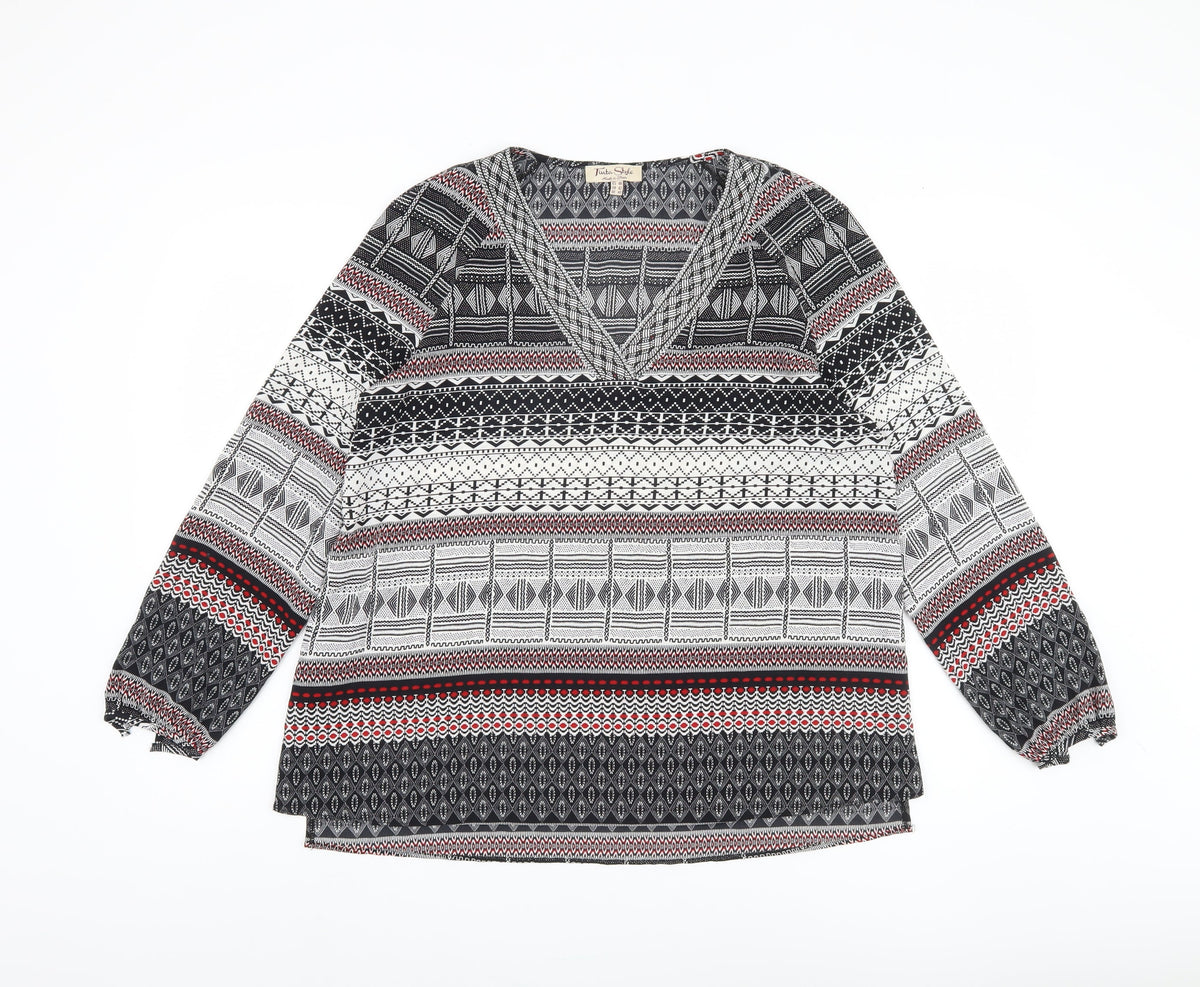 Tinta Style Women's Multicoloured Blouse, Size 12, Geometric Pattern