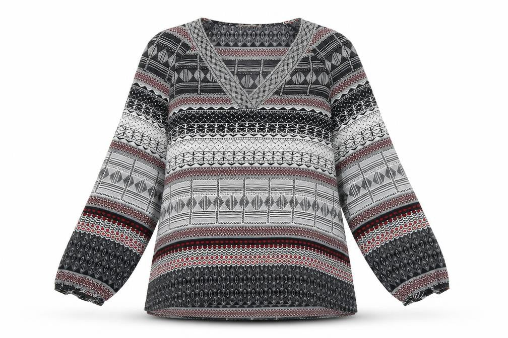Tinta Style Women's Multicoloured Blouse, Size 12, Geometric Pattern