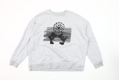 Preloved Disney Unisex Grey XL Pullover Sweatshirt - Front