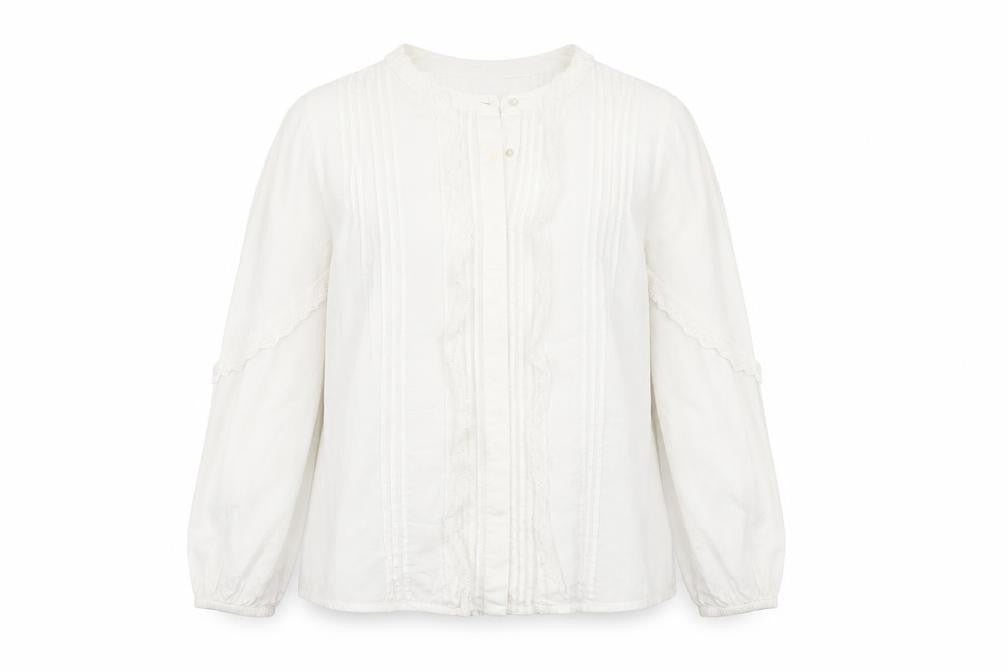 VILA Women's White Blouse - Size 16, Button Accent