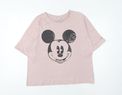 Disney Women's Pink Mickey Mouse T-Shirt, Size 16