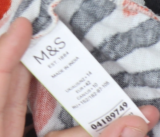 Marks & Spencer Women's Multicoloured Geometric T-Shirt, Size 14