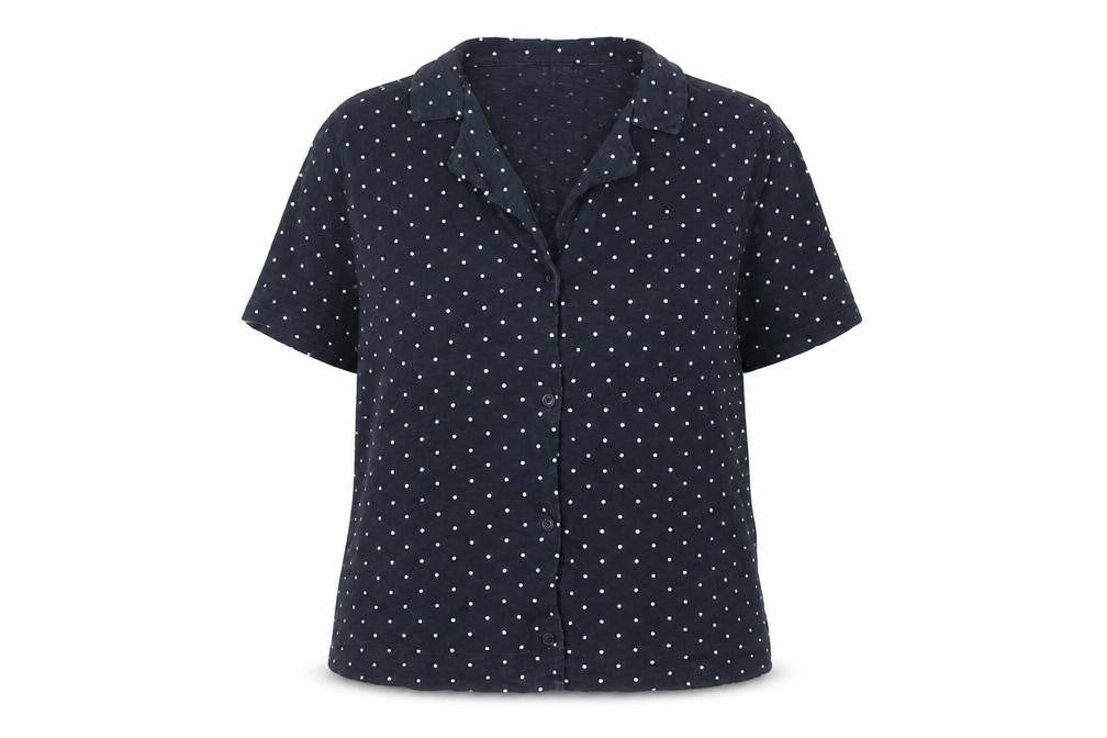 Whistles Women's Blue XS Button-Up Polka Dot Shirt