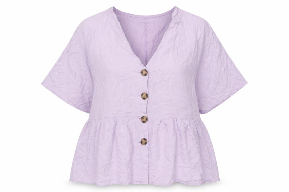 ASOS Design Women's Purple Button V-Neck Top