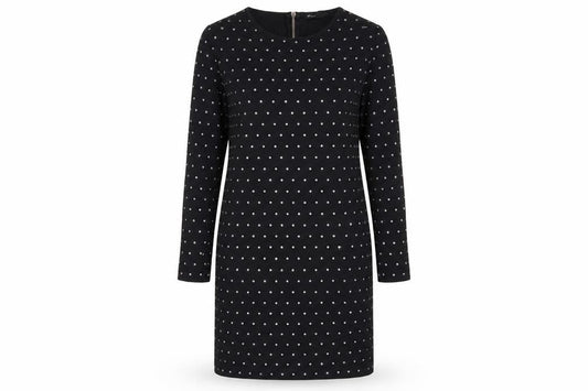 Mango Women's Black XS Polka Dot Sheath Dress