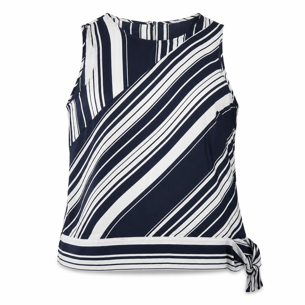 Debenhams Women's Blue Striped Sleeveless Blouse Size 18