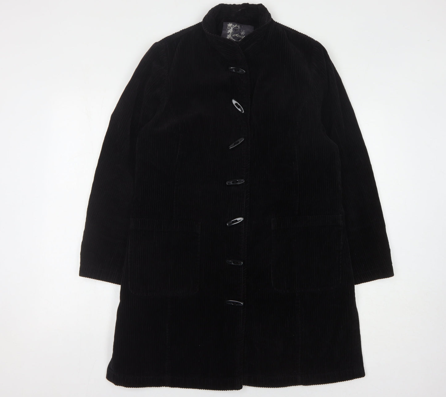 Dash Women's Black Buttoned Coat Size 14
