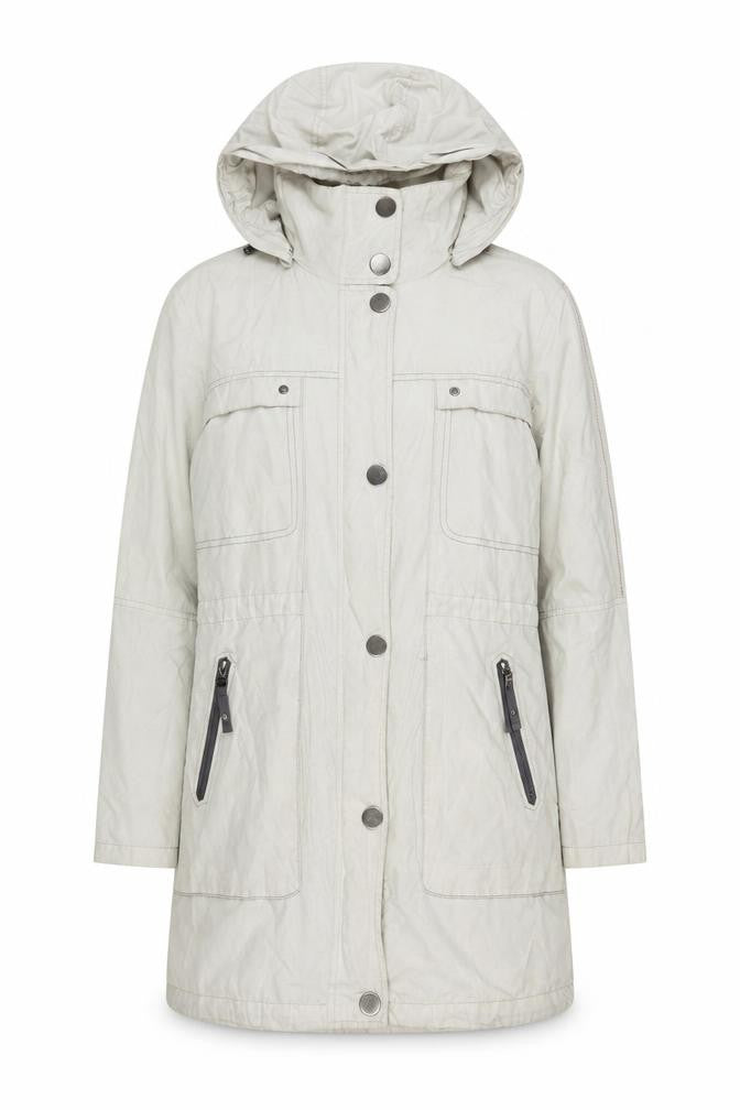 A. Loft Pedersen Women's Beige Long Hooded Coat Size 8