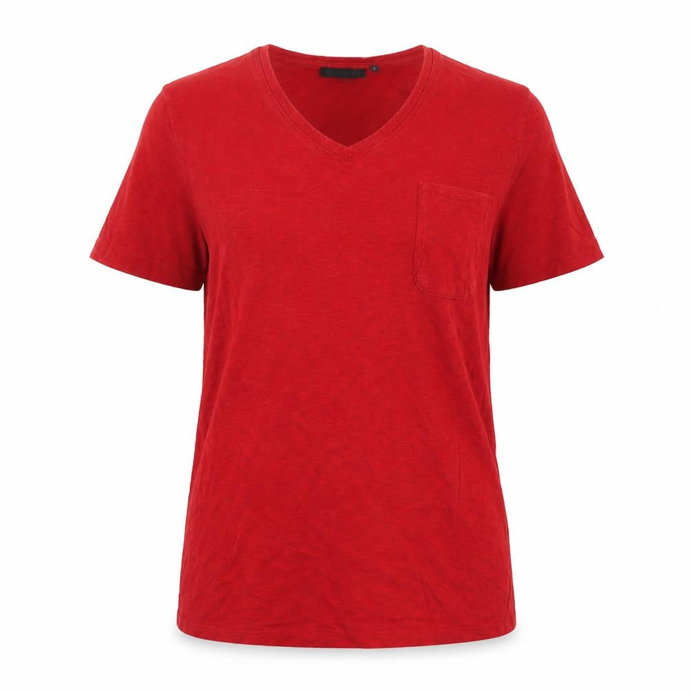 Superdry Women's Red Basic V-Neck T-Shirt - Size 2
