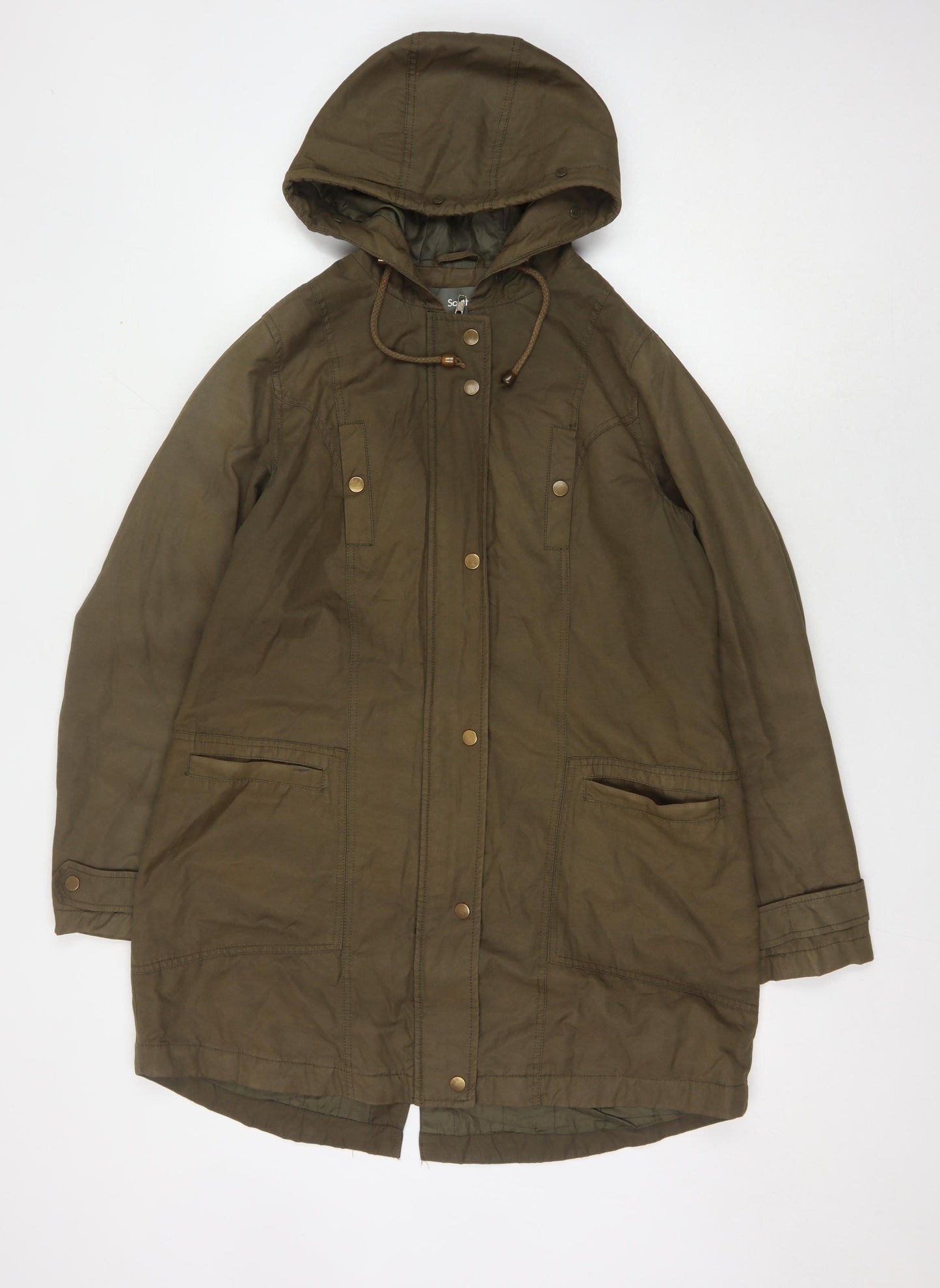 South Women's Brown Parka - Size 12, Hooded Casual