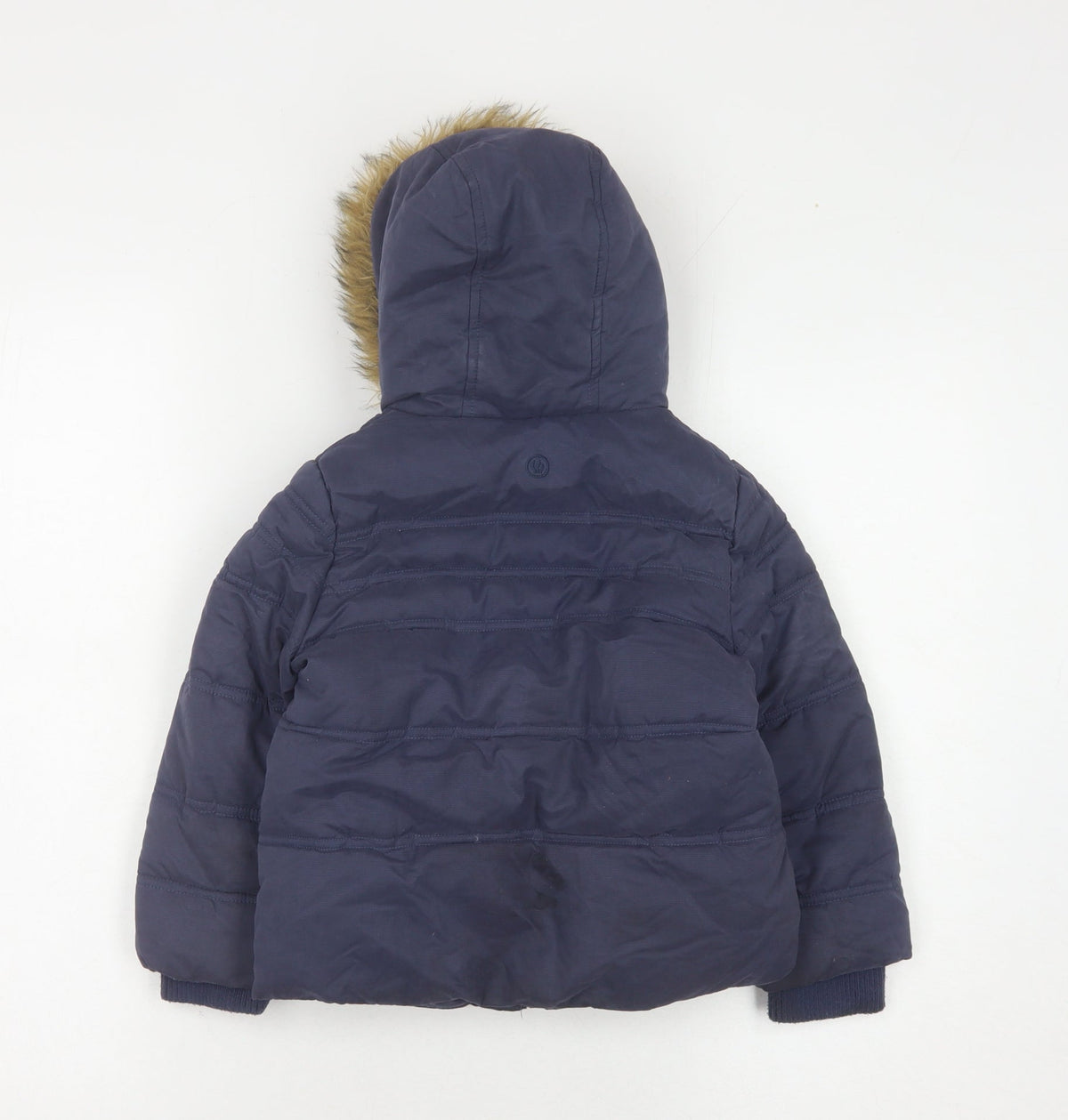 FatFace Girls Blue Puffer Jacket Size 2-3Y Hooded Winter