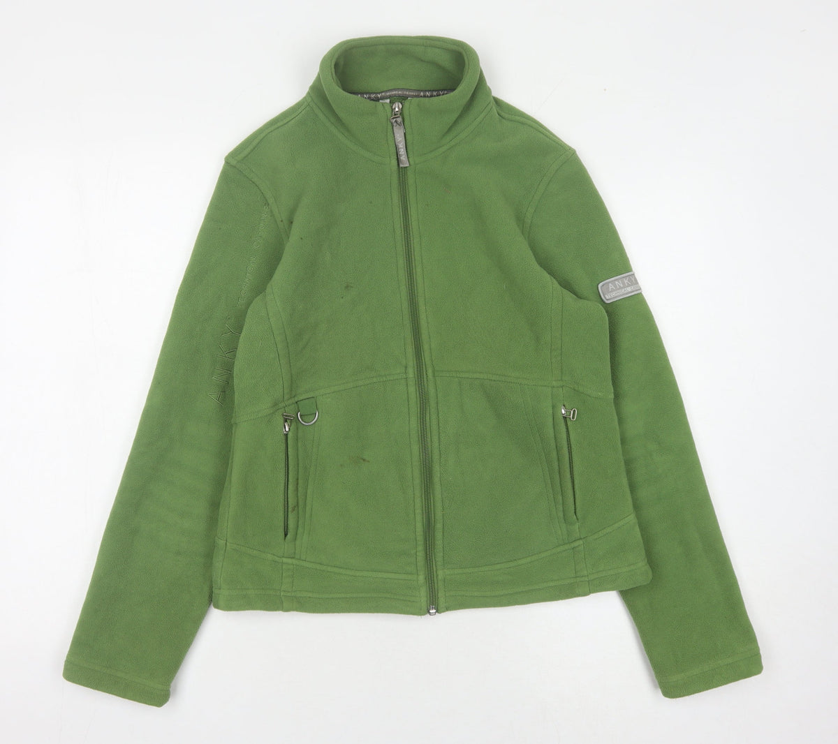 Anky Women's Green Fleece Jacket, Size 12, Zip Closure