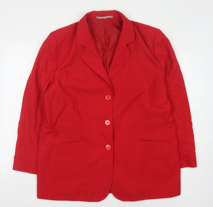 Additional front view of C&A Women's Red Blazer, size 14, Regular Fit