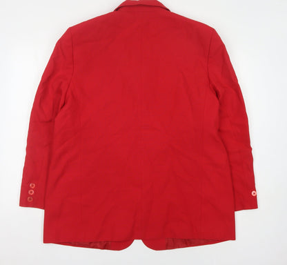 Back view of C&A Women's Red Blazer, size 14, Regular Fit