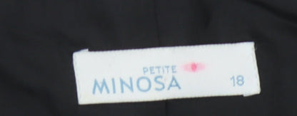 Minosa Women's Black Petite Blazer, Size 18, Classic Fit