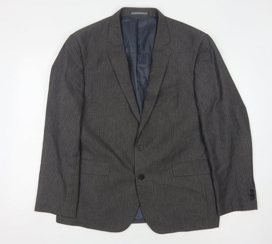 Taylor & Wright Men's Grey Striped Blazer 46R