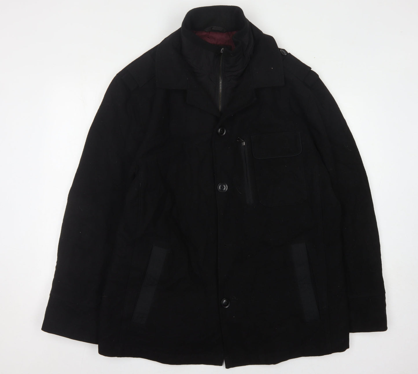 Marks and Spencer Men's Black XL 44" Trench Coat