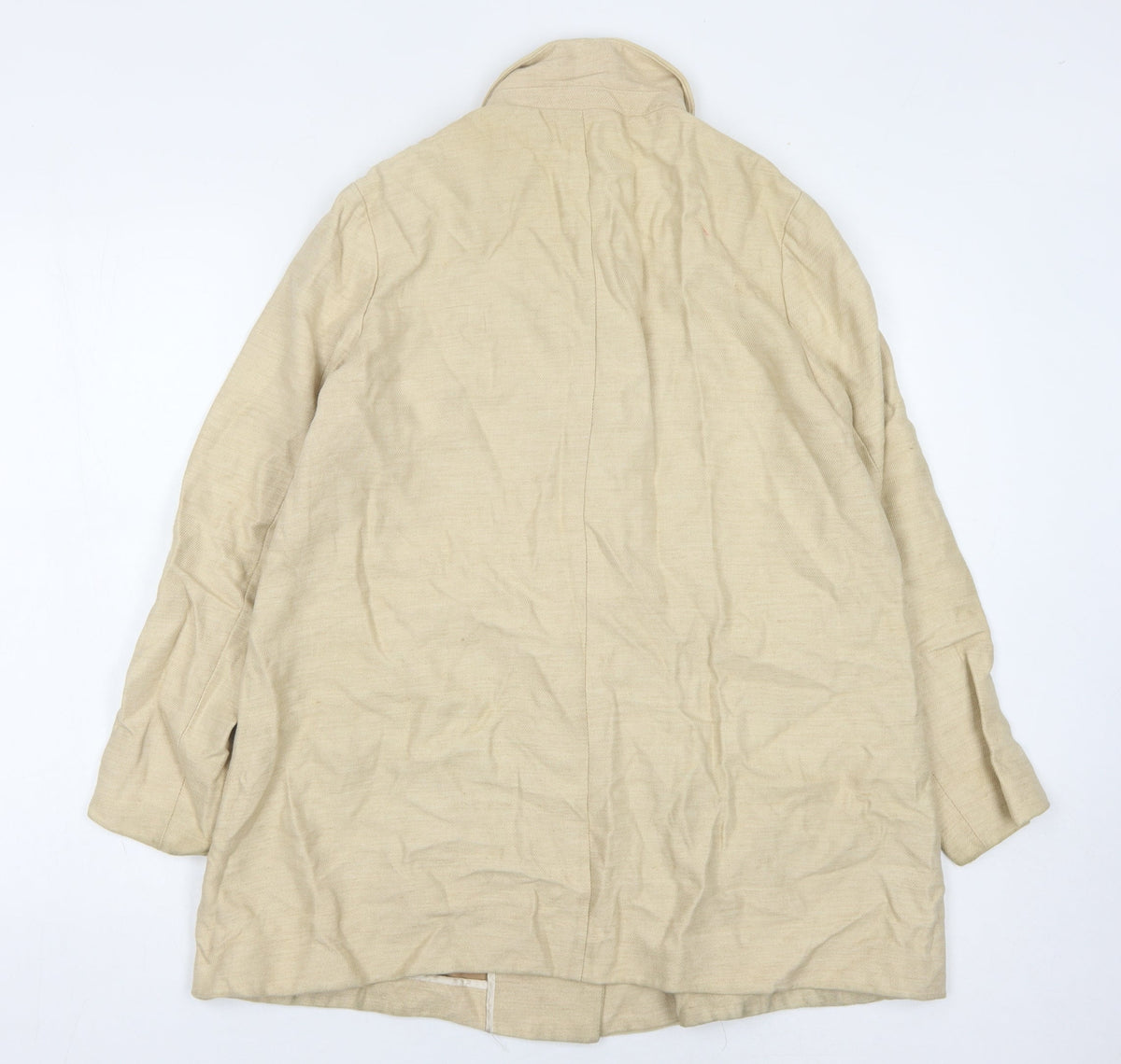 Zara Basic Womens Beige Linen Coat, Size 12