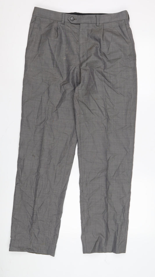 Marks & Spencer Women's Grey Straight-Leg Business Trousers