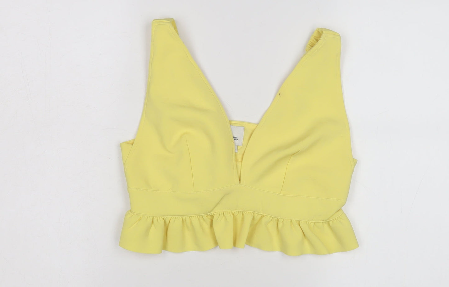 River Island Women's Yellow Cropped Blouse, Size 12