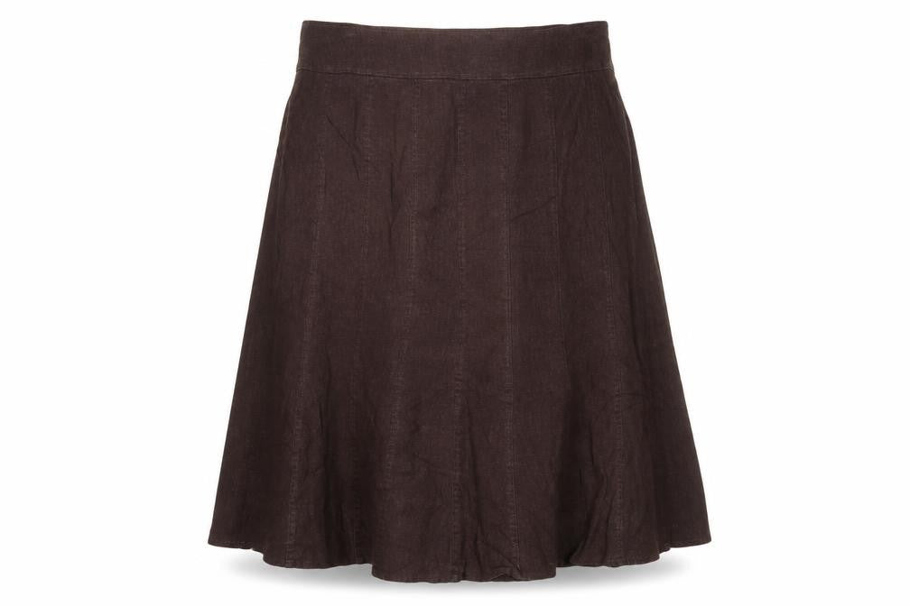 EWM Women's Brown Linen A-Line Skirt Size 16