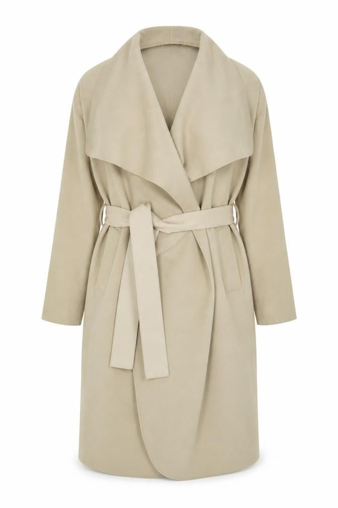 Luca Vanucci Women's Beige Belted Trench Coat S