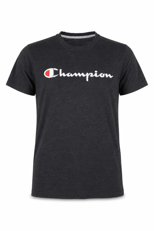 Champion Men's Black Logo T-Shirt, Small, Crew Neck
