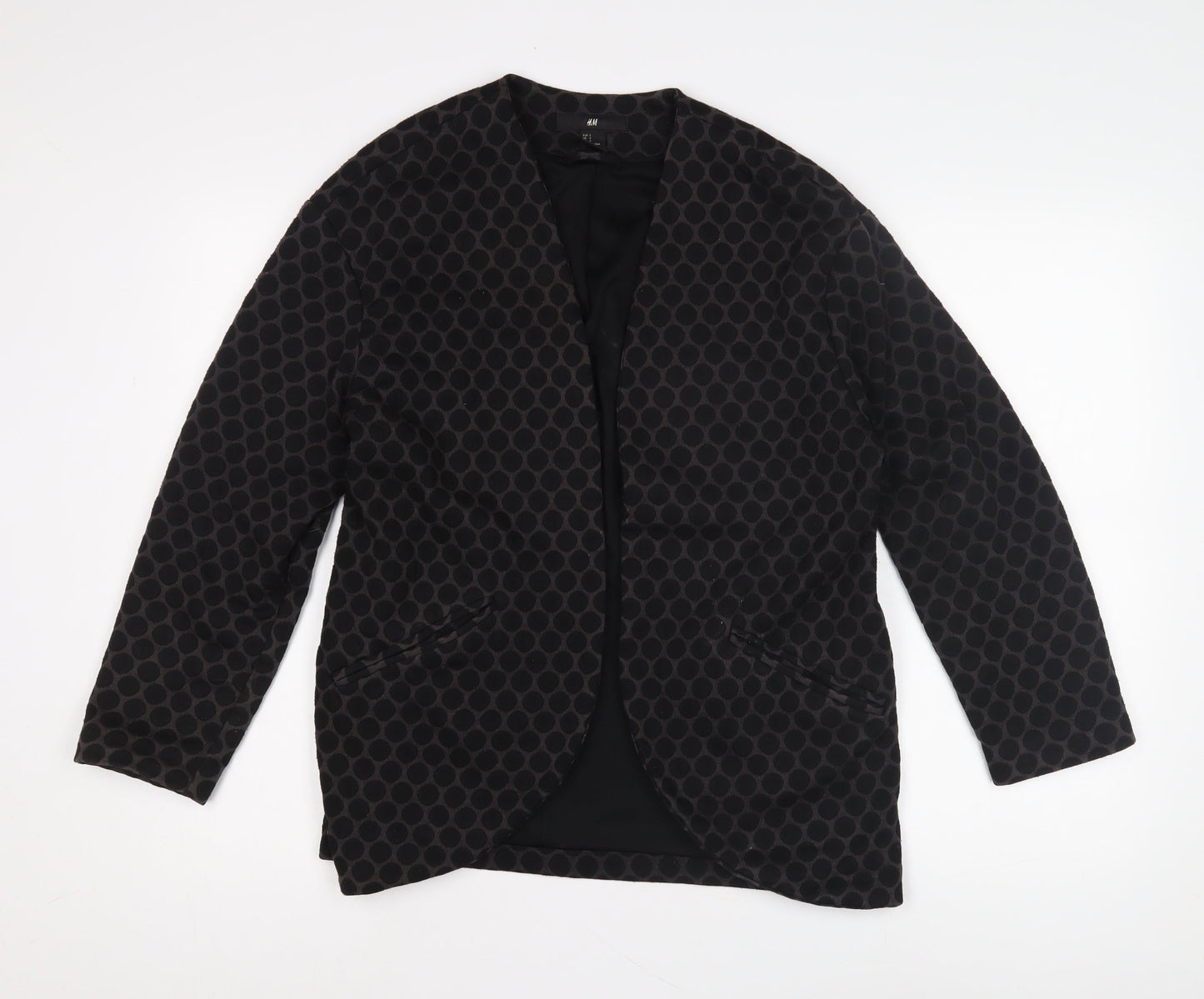 H&M Women’s Black Geometric Blazer, Size S, Casual
