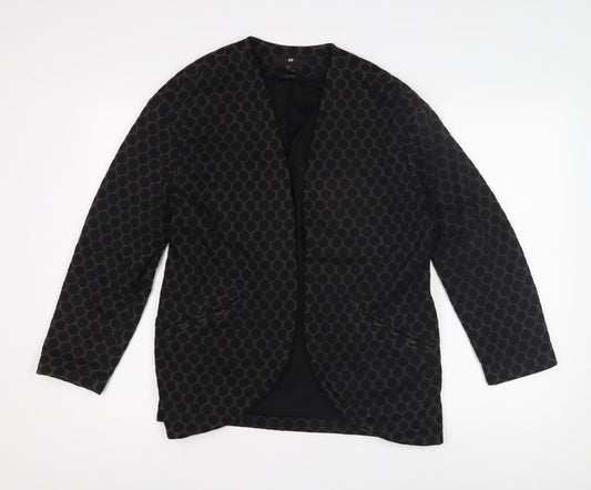 H&M Women’s Black Geometric Blazer, Size S, Casual