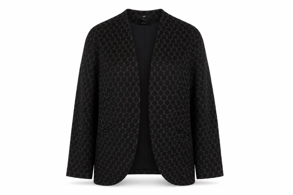 H&M Women’s Black Geometric Blazer, Size S, Casual