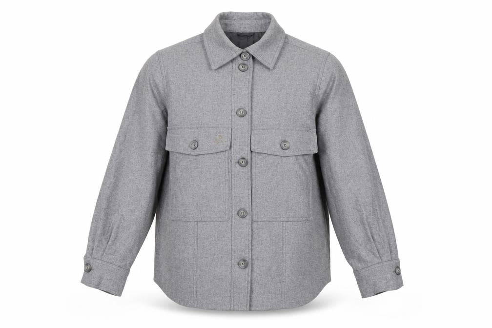 H&M Men's Grey Wool Blend Mid-Length Jacket M