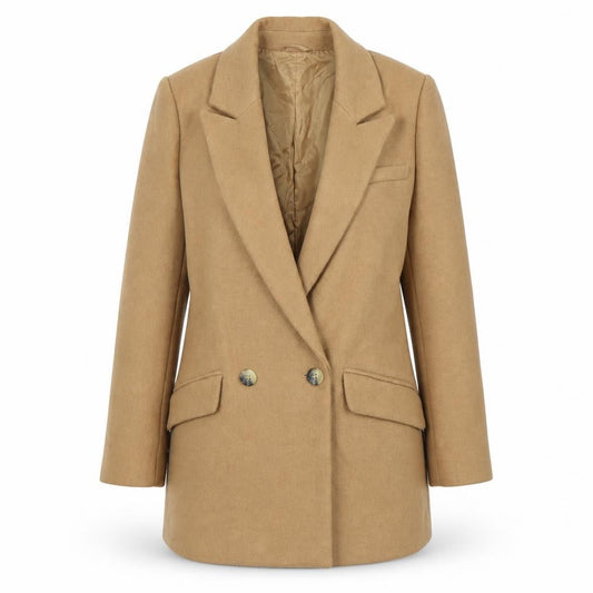 Pull&Bear Women's Brown Mid-Length Overcoat