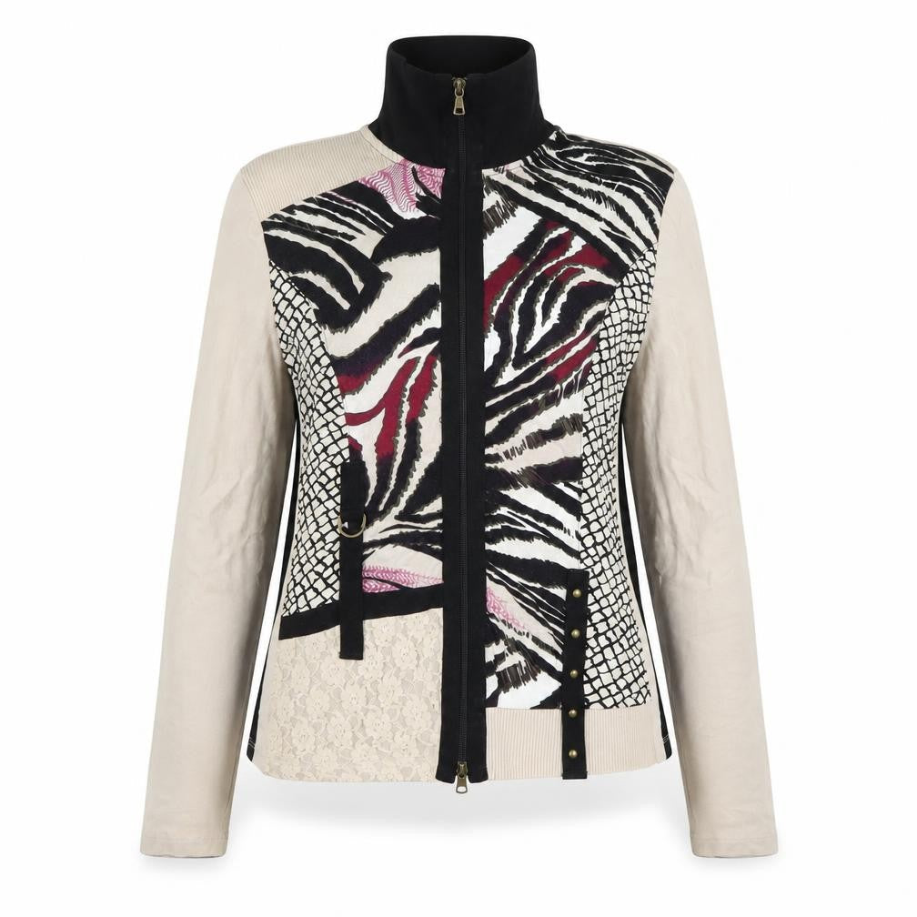 Via Appia Women's Multicoloured Full Zip Sweatshirt Size 8