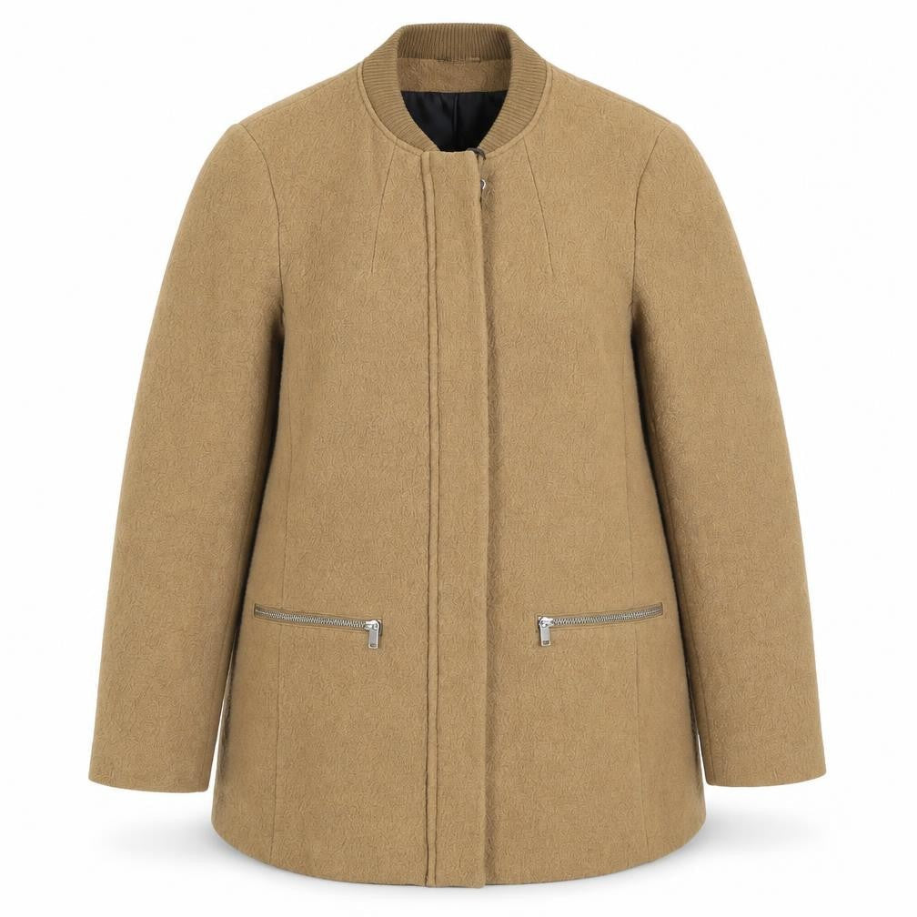H&M Women's Brown Basic Jacket, Size 12, Mid-Length