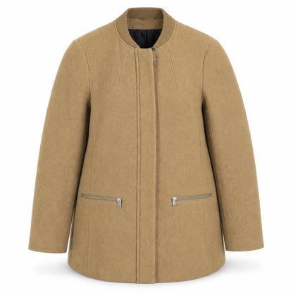 H&M Women's Brown Basic Jacket, Size 12, Mid-Length