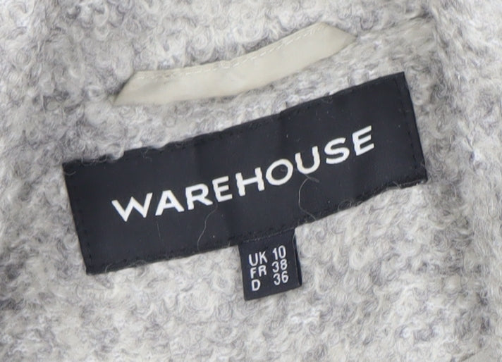 Warehouse Women's Grey Pea Coat Size 10