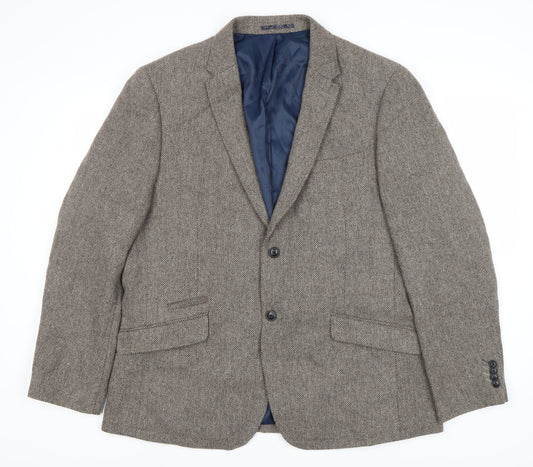 RJR John Rocha Men's Brown Tweed Blazer Jacket 46R