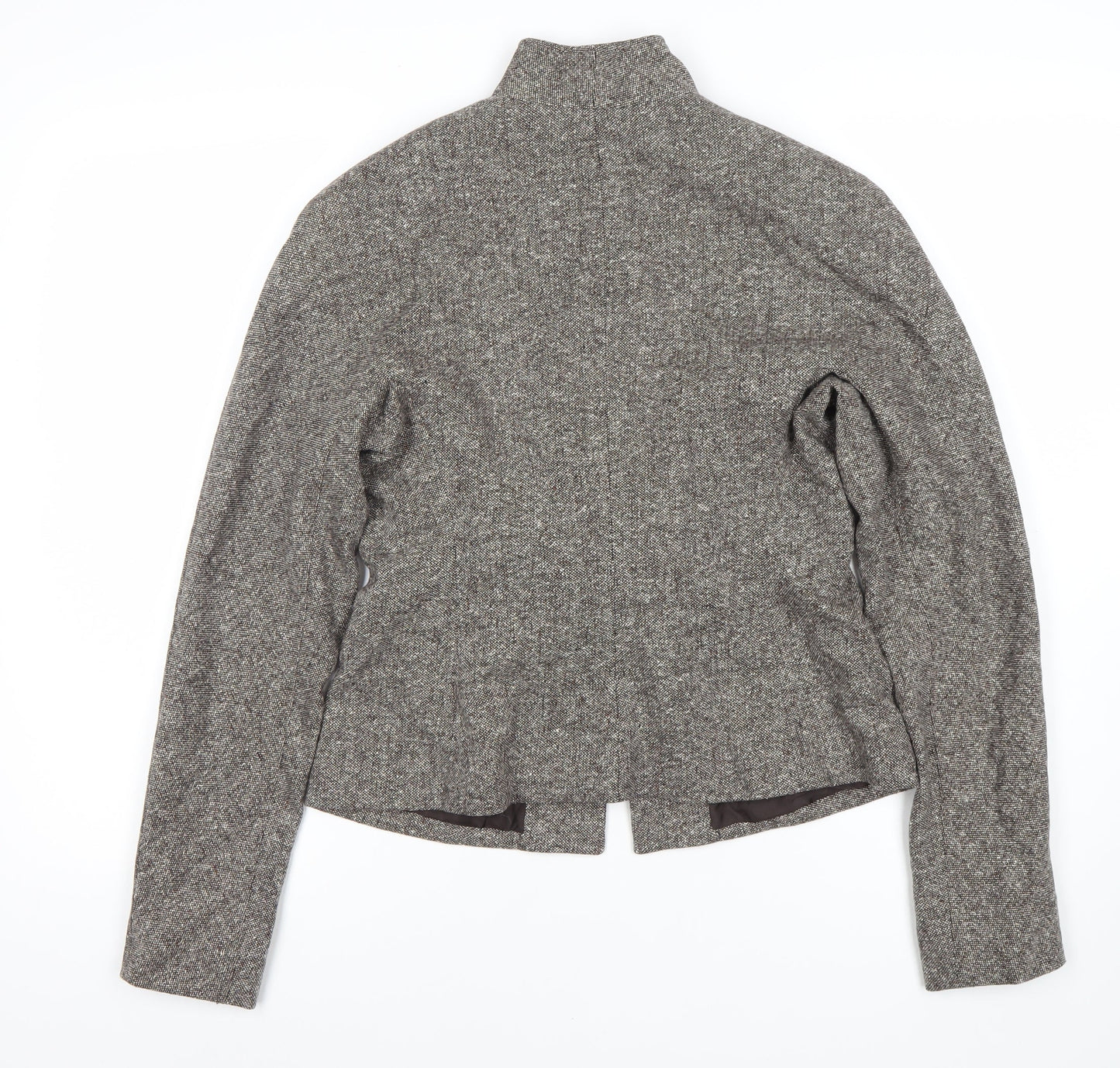 Anne Klein Women's Grey Tweed Belted Jacket Size 2