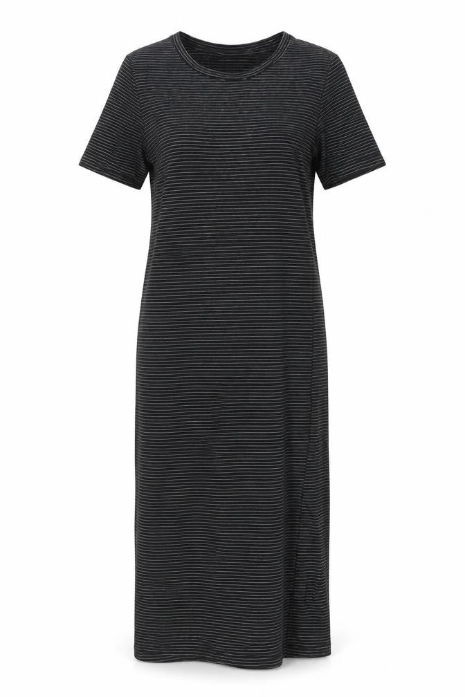 H&M Women's Black Striped Dress, XS, Short Sleeve, Casual