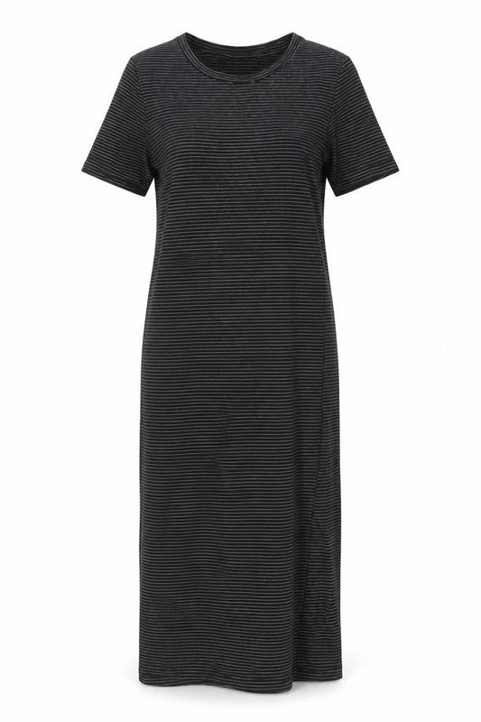 H&M Women's Black Striped Dress, XS, Short Sleeve, Casual