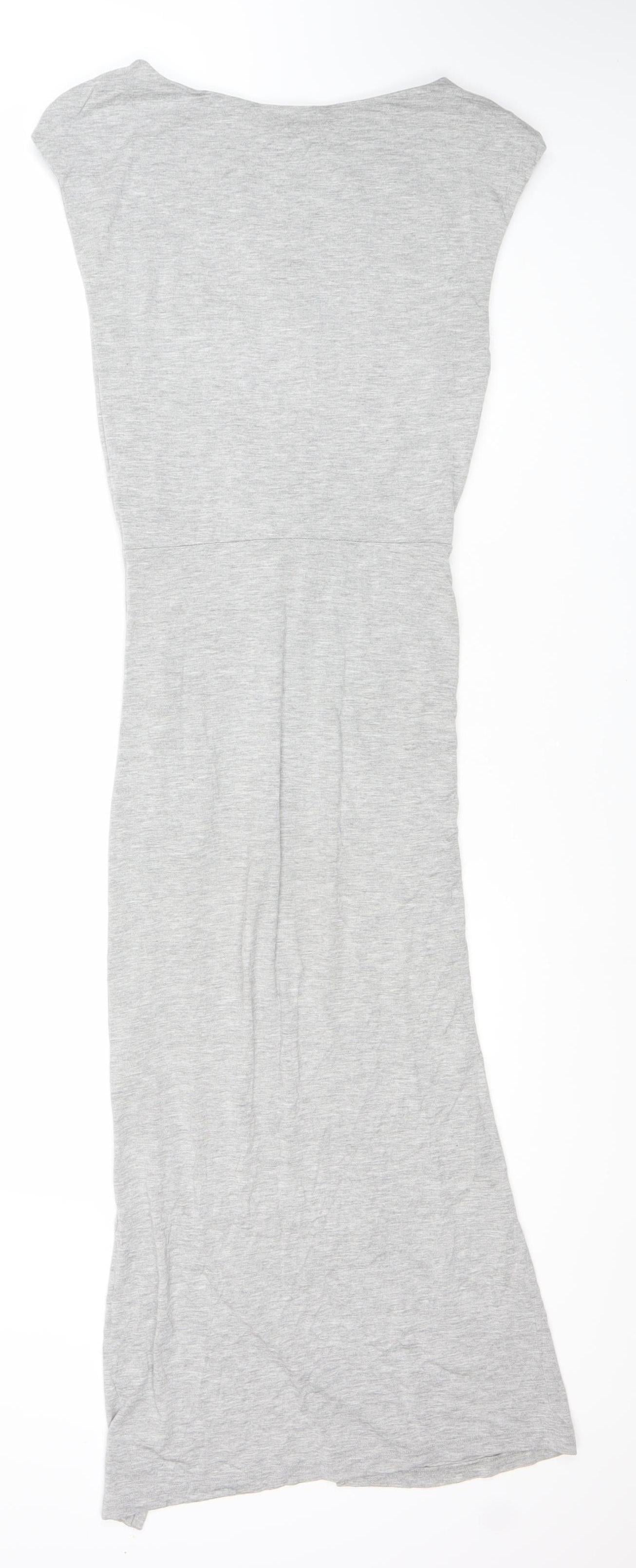 H&M Women's Grey Jersey Dress, Size 6, Casual Spring/Summer