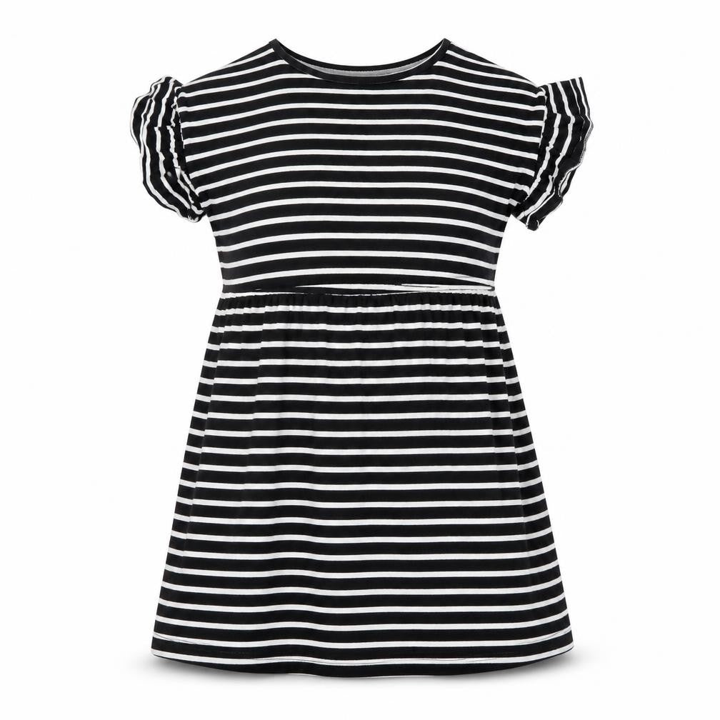 New Look Women Black Size 8 Flutter Sleeve Dress
