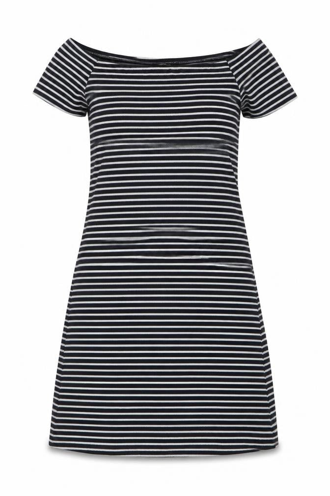 New Look Women's Black Stripe Dress Size 10