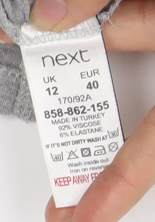 Next Women's Grey T-Shirt, Size 12, Basic Style, Casual