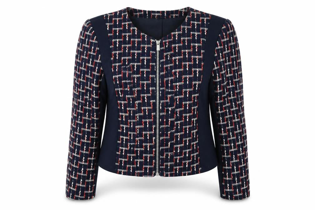 H&M Women's Blue Check Jacket Size 8 Casual
